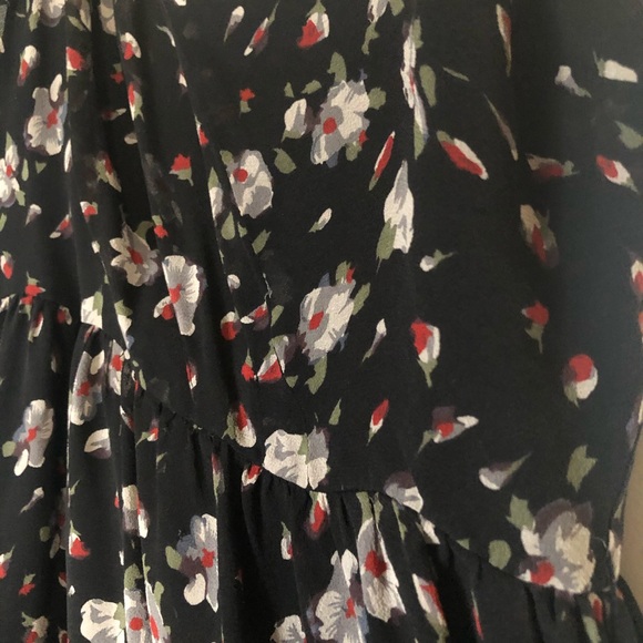 Covet silk dress hi low style flowy black floral - Picture 6 of 9
